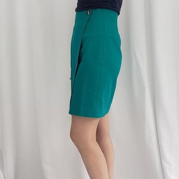 90s Teal Pencil‎ Skirt - Picture 2 of 4